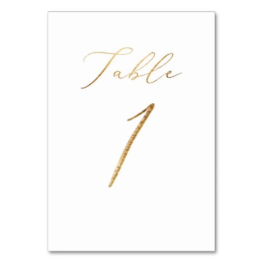 Numéro De Table PixDezines Faux Gold Elegant Calligraphie No 1+ (Par défaut)
