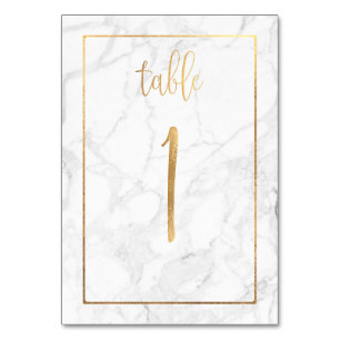 Numéro De Table PixDezines Faux Gold/Table No 1+/Marble
