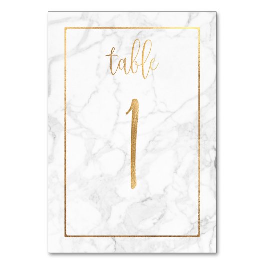 Numéro De Table PixDezines Faux Gold/Table No 1+/Marble (Par défaut)