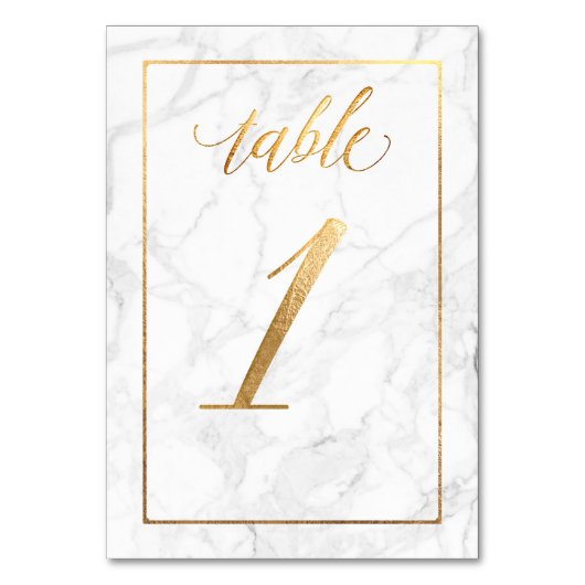 Numéro De Table PixDezines Faux Gold/Table No 1+/Marble (Par défaut)