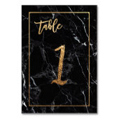 Numéro De Table PixDezines Faux Gold/Table No 1+/Marbre noir (Dos)