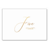 Numéro De Table PixDezines Faux Or Romantique Calligraphie Cinq 5 (Dos)