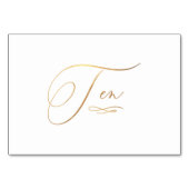 Numéro De Table PixDezines Faux or romantique calligraphié Dix 10 (Dos)