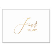 Numéro De Table PixDezines Faux Or Romantique Calligraphie Quatre  (Dos)