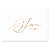 Numéro De Table PixDezines Faux Or Romantique Calligraphie Sept 7 (Dos)