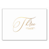 Numéro De Table PixDezines Faux or romantique calligraphié Trois 3 (Dos)