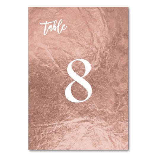 Numéro De Table PixDezines Faux Rose Gold/Table No. (Dos)
