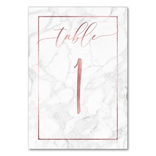 Numéro De Table PixDezines Faux Rose Gold/Table No 1+/Marble (Dos)