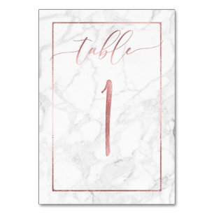 Numéro De Table PixDezines Faux Rose Gold/Table No 1+/Marble
