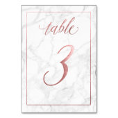Numéro De Table PixDezines Faux Rose Gold/Table No 1+/Marble (Dos)