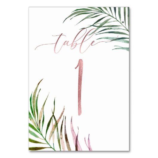 Numéro De Table PixDezines Fronds Palm Faux Rose Gold/do-it-yourse (Par défaut)