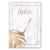 Numéro De Table PixDezines Monstera Faux Or/Table N°1+/Marbre (Dos)