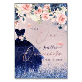 Numéro De Table PixDezines Quinceanera Blush Navy Parties scintill (Dos)