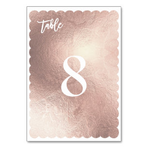 Numéro De Table PixDezines Rose de pétoncle Faux Gold/Table No.