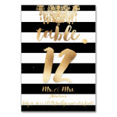 Numéro De Table PixDezines Stripes/Lustre/Faux Gold/Tableau 12 (Dos)