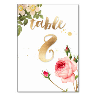 Numéro De Table PixDezines Tableau 8/Roses Vintages/Redoute