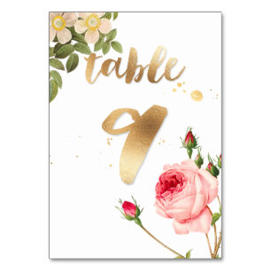 Numéro De Table PixDezines Tableau 9/Roses Vintages/Redoute
