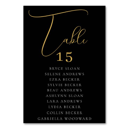 Numéro De Table Places assises en écriture élégante (Par défaut)