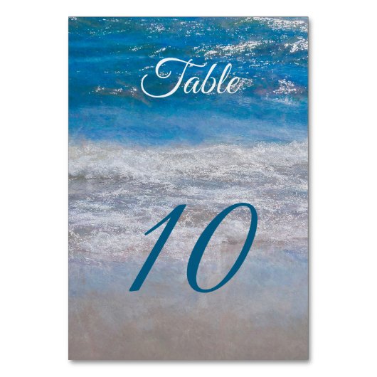 Numéro De Table Plage Blue Tropical Ocean Waves (Dos)