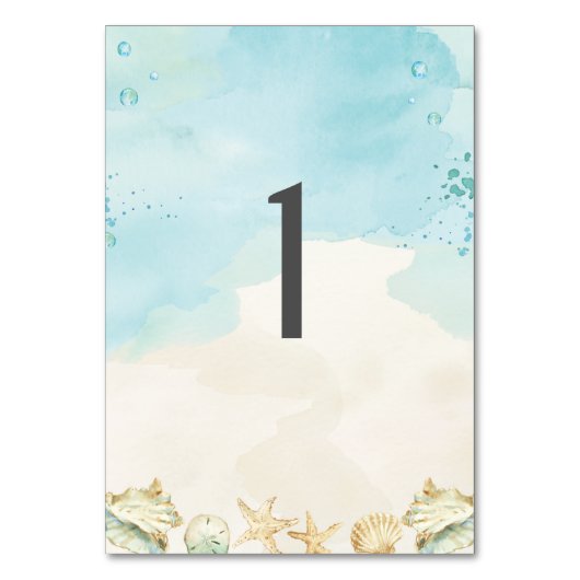 Numéro De Table Plage Côtier Tropical Destination Mariage (Par défaut)