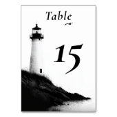 Numéro De Table Plage côtière Mariage phare nautique (Dos)