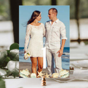 Numéro De Table Plage Côtière Tropicale Destination Mariage Photo