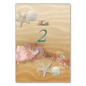 Numéro De Table Plage de l'île tropicale, Mariage de destination, (Dos)