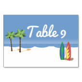Numéro De Table Plage du Surf d'Aloha (Dos)