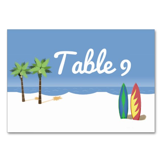 Numéro De Table Plage du Surf d'Aloha (Devant)