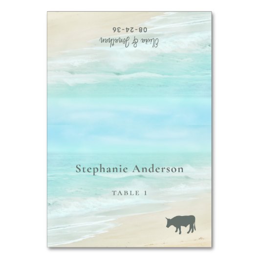 Numéro De Table Plage Mariage Options repas Table Place Card (Par défaut)