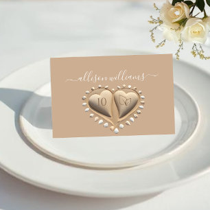 Numéro De Table Plage Mariage Sable Coeurs-Place Cartes-Icônes de 