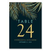 Numéro De Table Plage moderne Palm Gold Turquoise Mariage tropical (Par défaut)