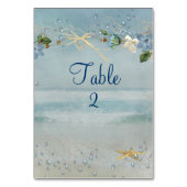 Numéro De Table Plage océanique avec étoile de mer (Dos)