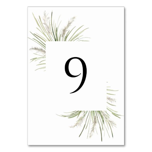 Numéro De Table Plage Pampas Cadre En Herbe (Dos)