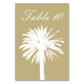 Numéro De Table Plage sable couleur palmier dessin mariage (Dos)