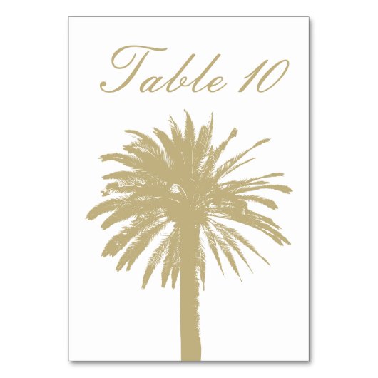 Numéro De Table Plage sable couleur palmier dessin mariage (Par défaut)
