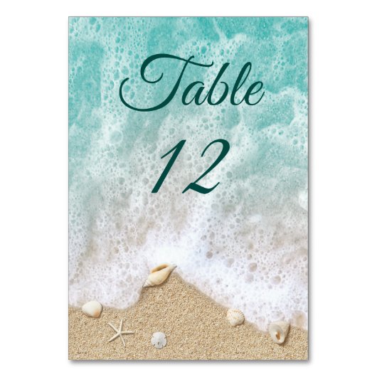 Numéro De Table Plage Vagues Jortes de sable Salty Baisers (Dos)