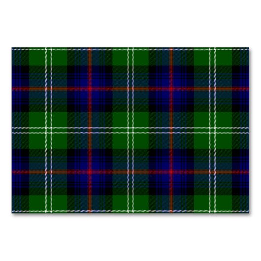 Numéro De Table plaid bleu vert de tartan du sud (Devant)