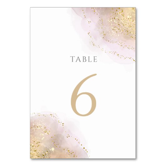 Numéro De Table plan d'aquarelle Tableau Numéro 6 (Dos)