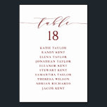 Numéro De Table Plan de siège Mariage de script minimaliste de Bou<br><div class="desc">Plan personnalisé des sièges de numéro de table. Il présente un script lunatique bordeaux et une typographie classique. Personnalisez en ajoutant vos propres détails. Ce plan minimaliste de table est parfait pour tous les mariages,  baby showers,  douches nuptiales,  anniversaires,  et bien plus encore.</div>
