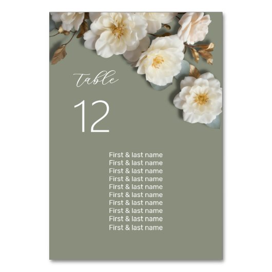 Numéro De Table Plan de table de mariage aux fleurs 3D (Par défaut)