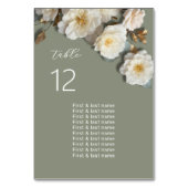 Numéro De Table Plan de table de mariage aux fleurs 3D (Dos)