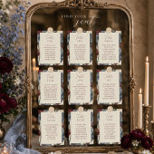 Numéro De Table Plan de table de mariage bordeaux et bleu poussiér