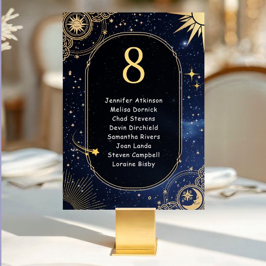 Numéro De Table Plan de table de mariage ciel soleil et lune