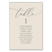 Numéro De Table Plan de table de mariage élégant crème gris (Dos)