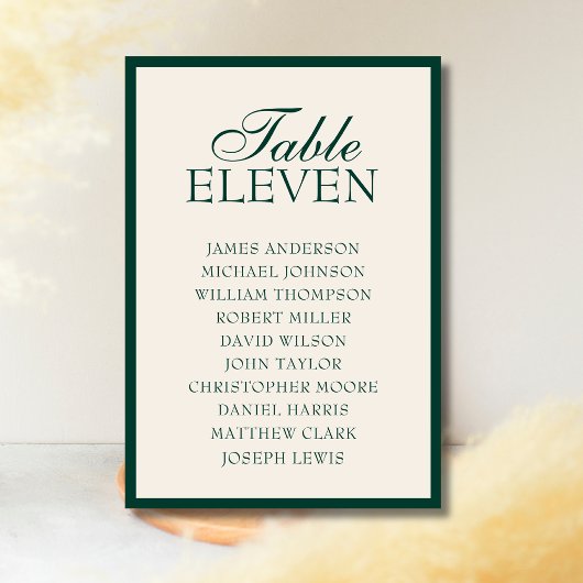 Numéro De Table Plan de table de mariage Emerald Old Money
