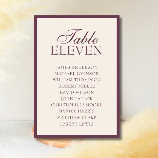 Numéro De Table Plan de table de mariage Fig Old Money