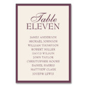Numéro De Table Plan de table de mariage Fig Old Money (Dos)