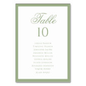 Numéro De Table Plan de table de mariage vert sauge classique form (Par défaut)