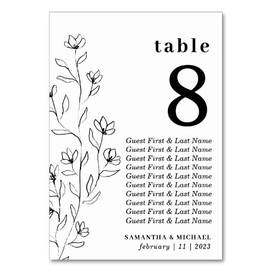 Numéro De Table Plan de table floral botanique transparent (Par défaut)
